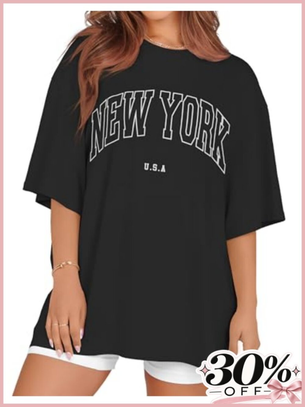 Oversized Graphic Tee Women Crew Neck Short Sleeve Loose Fit Pullover Top